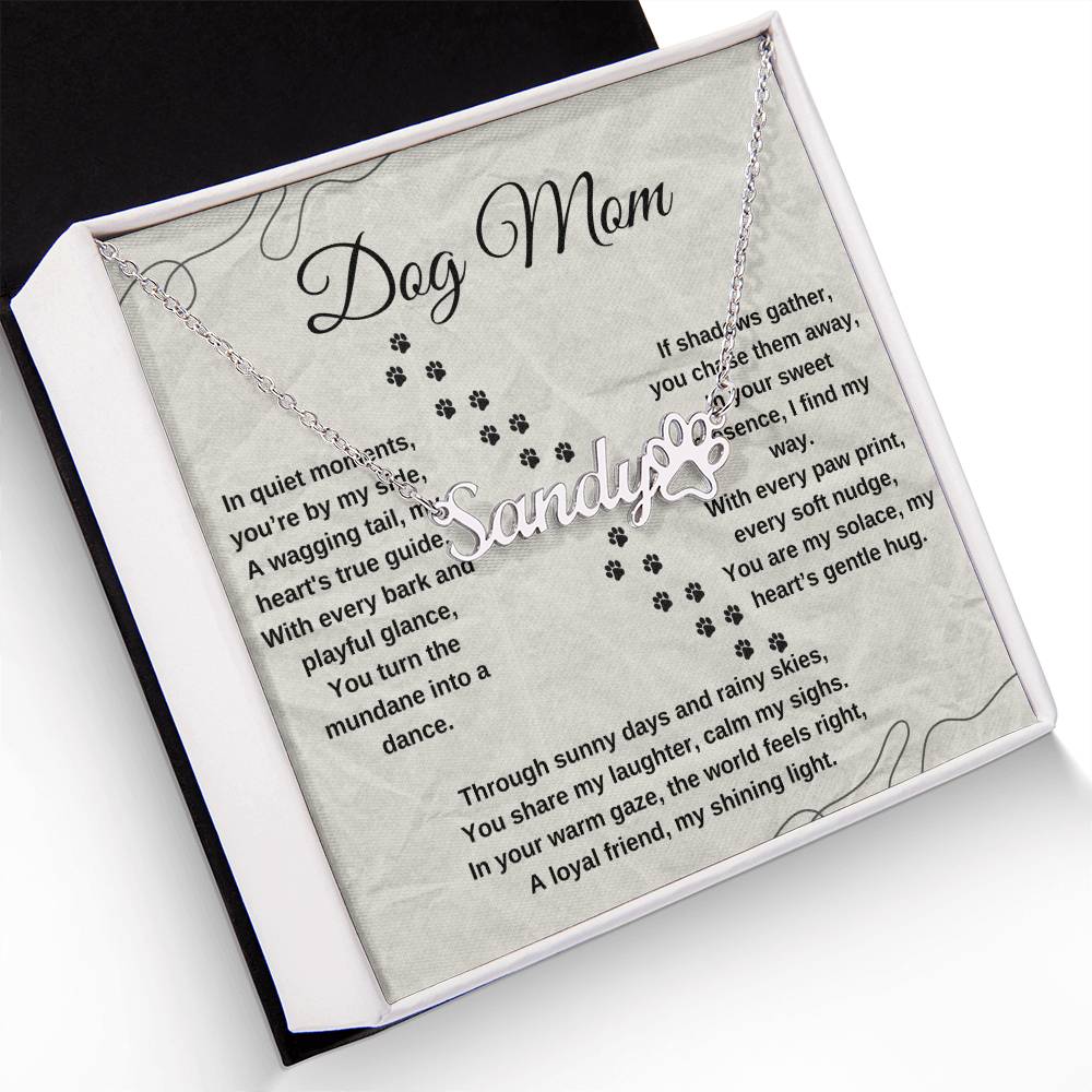 Dog Mom Name Necklace