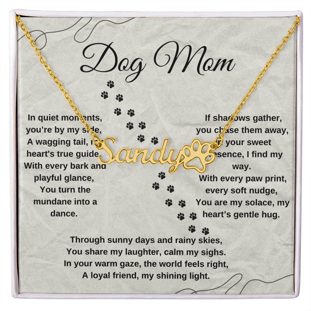 Dog Mom Name Necklace