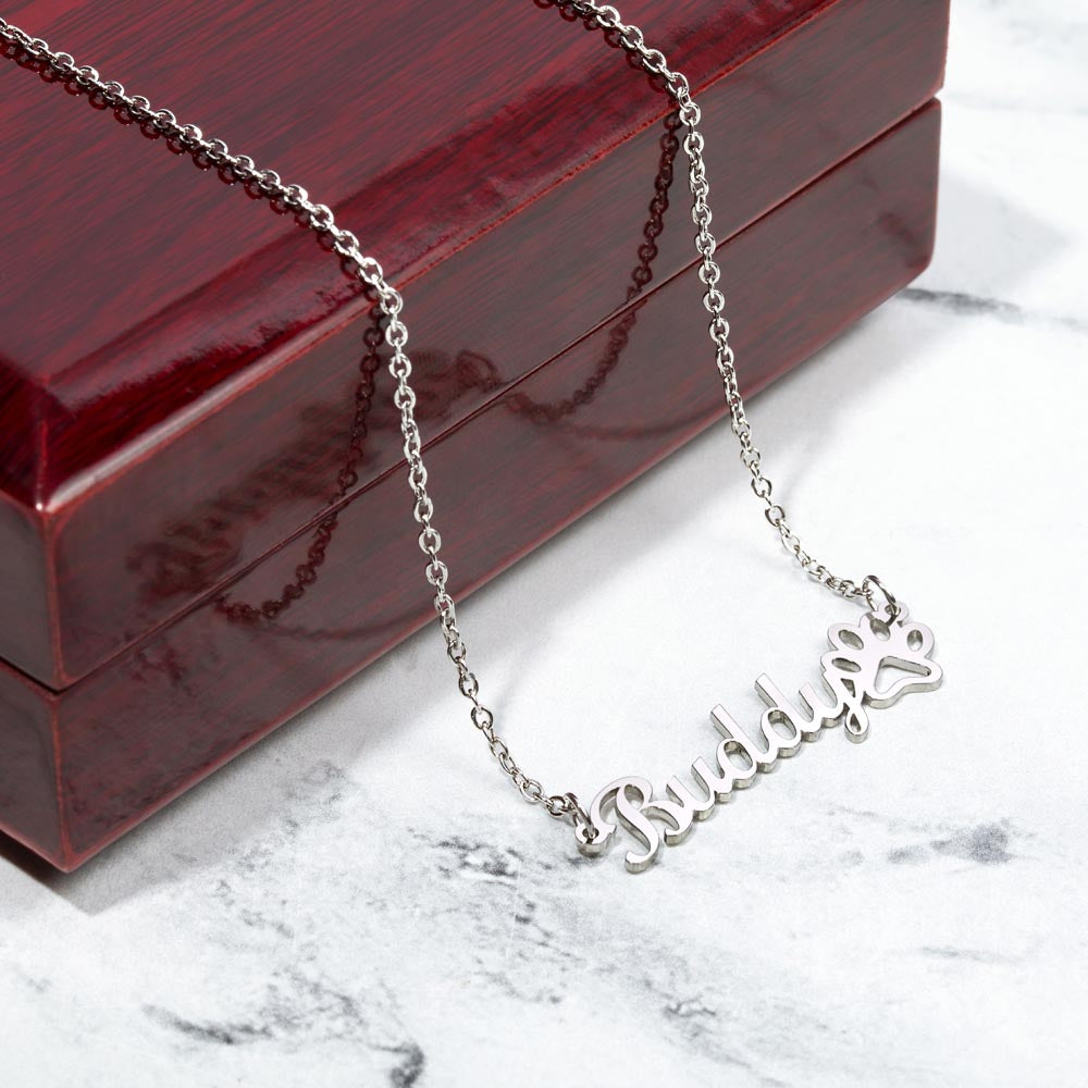 Dog Mom Name Necklace